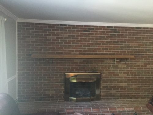 Pre-whitewashed brick wall