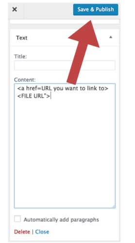 Click Save & Publish