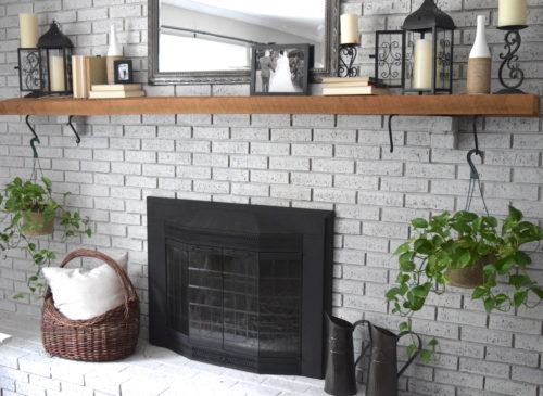Budget-friendly fireplace mantle decor | A Brick Home
