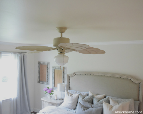 Soft and elegant fan and lighting fixture for a bedroom