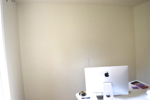 Board and batten grid wall - before