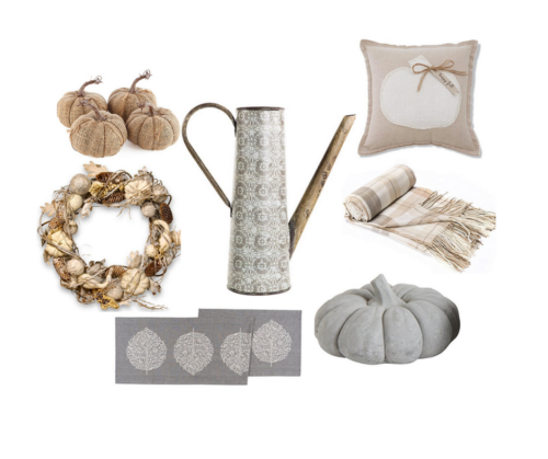 A Brick Home: Neutral fall decor ideas | white pumpkins | neutral fall living room decor | farmhouse fall decor | fall ideas | fall decor