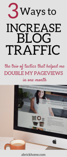 A Brick Home: How to increase blog traffic with pinterest, increase blog traffic tips, blog traffic report, increase blog pageviews