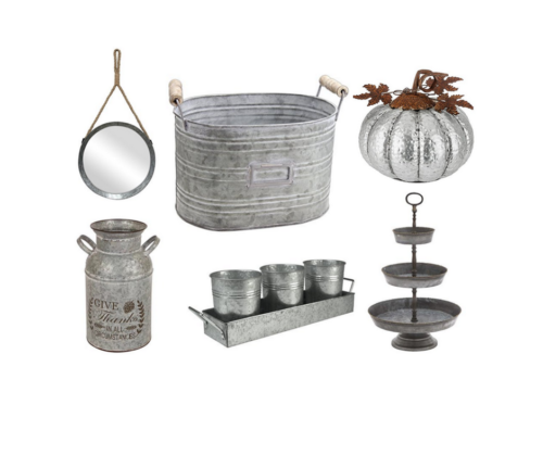 A Brick Home: galvanized fall decor, galvanized fall decorations, galvanized fall bucket, farmhouse style galvanized fall decor, barn tin, fall decor, fall decor ideas for the home
