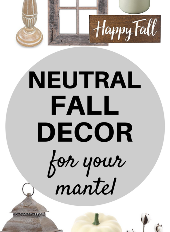 A Brick Home: Neutral fall decor ideas | white pumpkins | neutral fall living room decor | farmhouse fall decor | fall ideas | fall decor | Mantel decor | fall mantel ideas