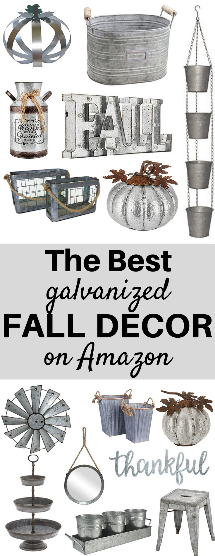 A Brick Home: galvanized fall decor, galvanized fall decorations, galvanized fall bucket, farmhouse style galvanized fall decor, barn tin, fall decor, fall decor ideas for the home