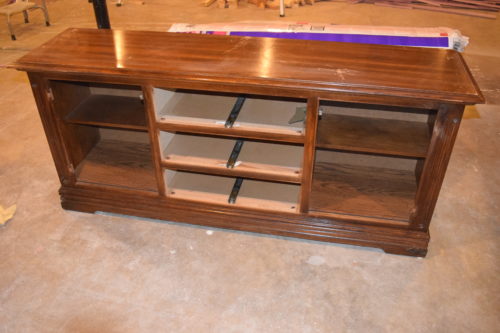 A Brick Home: Chalk Paint Hutch Makeover in Charcoal, Chalk Paint hutch ideas grey, dining room hutch makeover, furniture makeover, chalk paint furniture