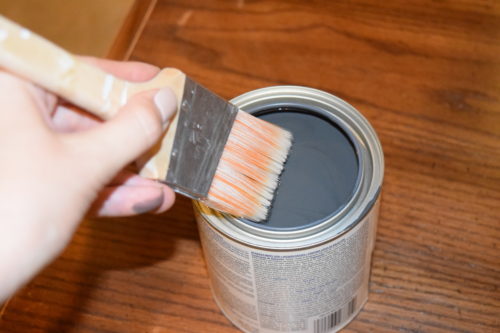 A Brick Home: Chalk Paint Hutch Makeover in Charcoal, Chalk Paint hutch ideas grey, dining room hutch makeover, furniture makeover, chalk paint furniture