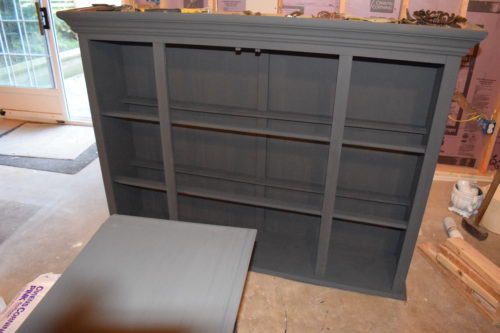 A Brick Home: Chalk Paint Hutch Makeover in Charcoal, Chalk Paint hutch ideas grey, dining room hutch makeover, furniture makeover, chalk paint furniture