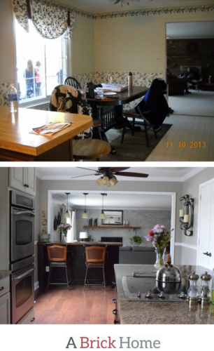 A Brick Home: DIY kitchen makeover, kitchen makeover before and after, kitchen makeover ideas, kitchen remodel, kitchen cabinets, kitchen ideas,