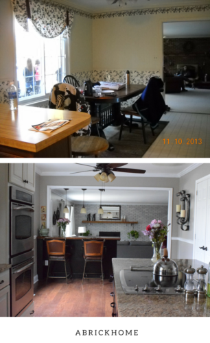 A Brick Home: DIY kitchen makeover, kitchen makeover before and after, kitchen makeover ideas, kitchen remodel, kitchen cabinets, kitchen ideas,