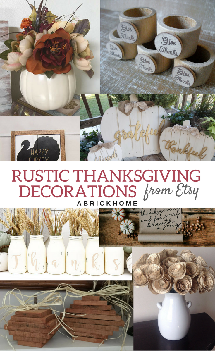 A Brick Home: rustic thanksgiving decorations, thanksgiving decorations for home, thanksgiving decorations table, thanksgiving ideas