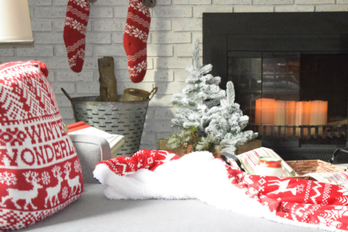 A Brick Home: Christmas Mantel, Christmas mantel decorations, Christmas mantel ideas, classic Christmas mantel, DIY Christmas mantel, Christmas mantel decor, red and white Christmas, Christmas decorating ideas