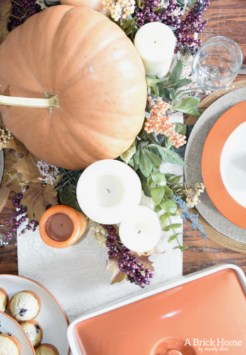 A Brick Home: Thanksgiving table decorations, thanksgiving table decorations ideas, thanksgiving table settings, thanksgiving table decor, thanksgiving table ideas, fall decorations, thanksgiving tablescapes, fall tablescapes
