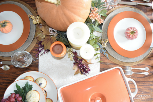 A Brick Home: Thanksgiving table decorations, thanksgiving table decorations ideas, thanksgiving table settings, thanksgiving table decor, thanksgiving table ideas, fall decorations, thanksgiving tablescapes, fall tablescapes