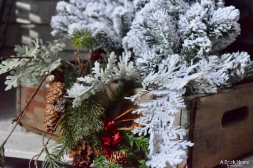 A Brick Home: Christmas Mantel, Christmas mantel decorations, Christmas mantel ideas, classic Christmas mantel, DIY Christmas mantel, Christmas mantel decor, red and white Christmas, Christmas decorating ideas