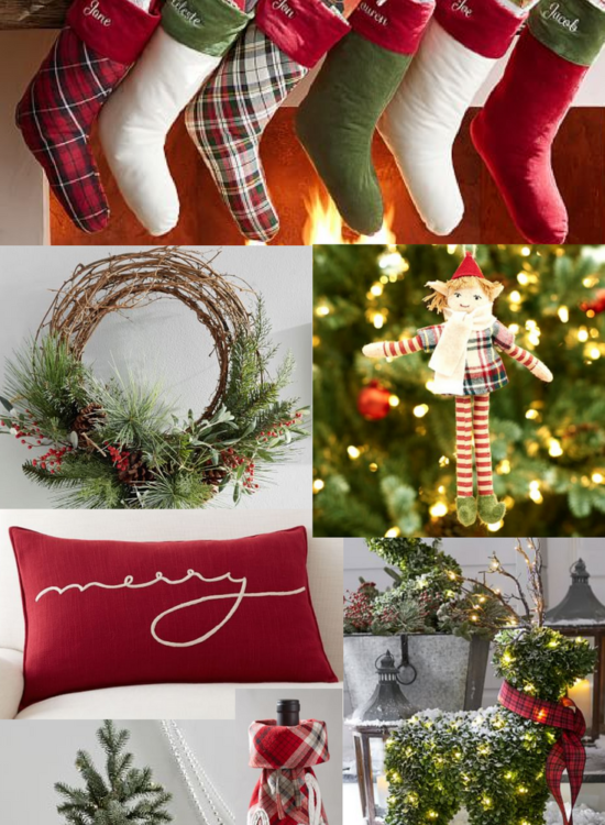A Brick Home: Timeless Christmas Decor from Pottery Barn, classic christmas decor, timeless Christmas decorations, red white and green Christmas