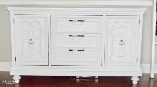A Brick Home: Buffet Makeover, Furniture makeover, buffet makeover before after, painted furniture, furniture makeover DIY