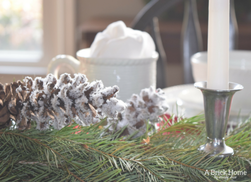 A Brick Home: DIY snow pinecones, pinecone crafts, diy pinecone crafts, diy pinecone crafts christmas, christmas crafts