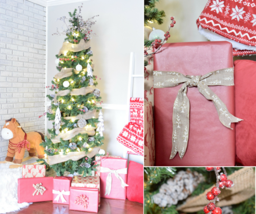 A Brick Home: Burlap Christmas Tree, christmas tree ideas, christmas tree decorations, burlap christmas tree decorations, burlap christmas tree ideas