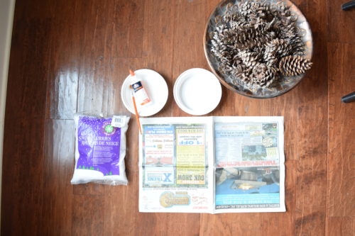 A Brick Home: DIY snow pinecones, pinecone crafts, diy pinecone crafts, diy pinecone crafts christmas, christmas crafts