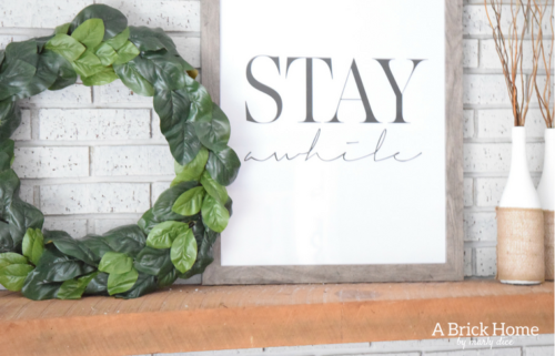 A Brick Home: Quote wall art, quote picture decor, stay awhile quote, quote decor