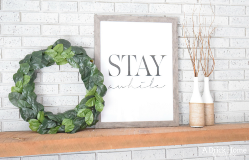 A Brick Home: Quote wall art, quote picture decor, stay awhile quote, quote decor