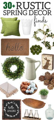A Brick Home: Rustic Spring Decor, spring decorations, farmhouse spring decor, spring decor ideas