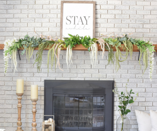 Spring mantel decorating ideas, spring mantel decor, spring mantel ideas, simple spring mantel