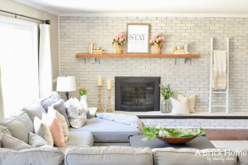 A Brick Home: rustic spring decor, spring home tour, blush spring decor, spring decorating ideas