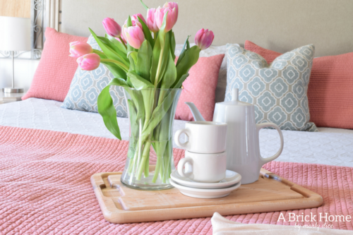 A Brick Home: rustic spring decor, spring home tour, blush spring decor, spring decorating ideas
