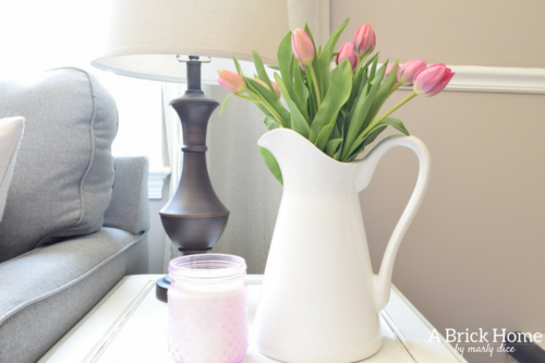 A Brick Home: rustic spring decor, spring home tour, blush spring decor, spring decorating ideas