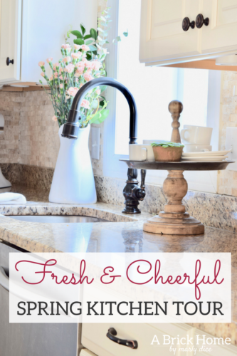 A Brick Home: spring kitchen, spring kitchen decor, spring kitchen decor countertops, kitchen decor, kitchen ideas #springdecor #kitchendecor #kitchenideas