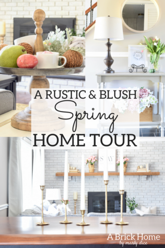A Brick Home: rustic spring decor, spring home tour, blush spring decor, spring decorating ideas