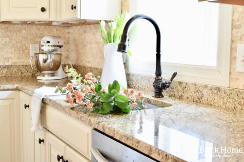 A Brick Home: spring kitchen, spring kitchen decor, spring kitchen decor countertops, kitchen decor, kitchen ideas #springdecor #kitchendecor #kitchenideas