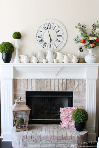 Spring mantel decorating ideas, spring mantel decor, spring mantel ideas, simple spring mantel