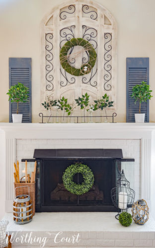 Spring mantel decorating ideas, spring mantel decor, spring mantel ideas, simple spring mantel
