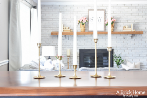 A Brick Home: rustic spring decor, spring home tour, blush spring decor, fireplace spring decor