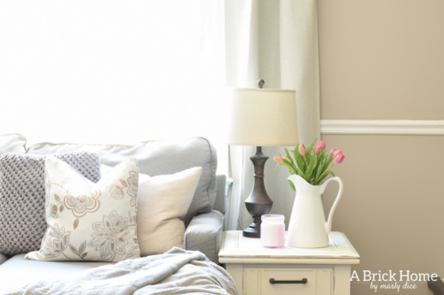 A Brick Home: rustic spring decor, spring home tour, blush spring decor, spring decorating ideas