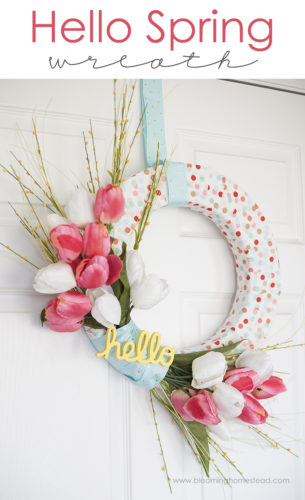 DIY Spring Wreath, spring wreath for front door, simple diy spring wreath, easy diy spring wreath