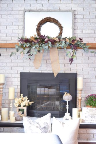 Rustic fall mantel decor
