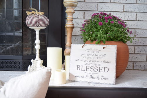 Rustic fall mantel decor