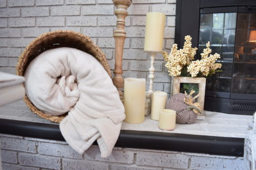 Rustic fall mantel decor