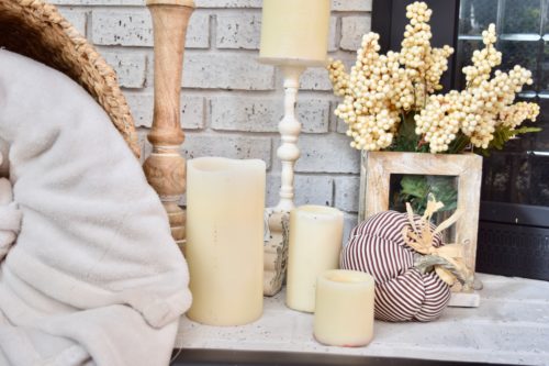 Rustic fall mantel decor