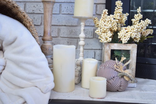 Rustic fall mantel decor