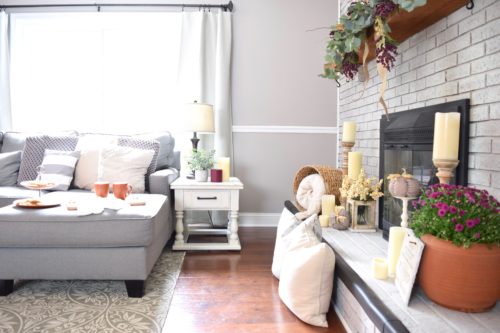 Rustic fall mantel decor