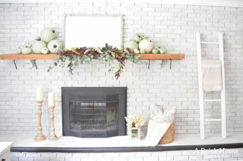 AWESOME Fall Mantel Blog Hop! Did you see this yet? I love the use of dollar store pumpkins and plum decor for the fall mantel! #fallmantel #falldecor #manteldecor