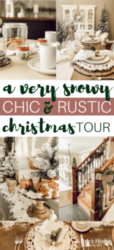 Wow!! A MAGICAL snowy white holiday home, filled with chic and rustic touches! A MUST-SEE! #rusticchristmas