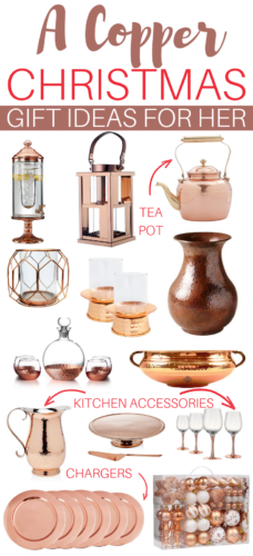 Loving these COPPER gift ideas for her! So many beautiful options for copper kitchens and copper decor. #giftideas