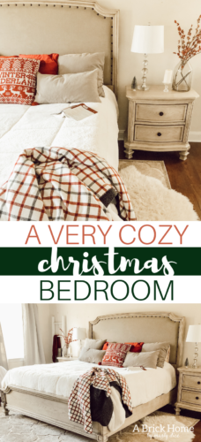 LOVING this cozy Christmas bedroom .